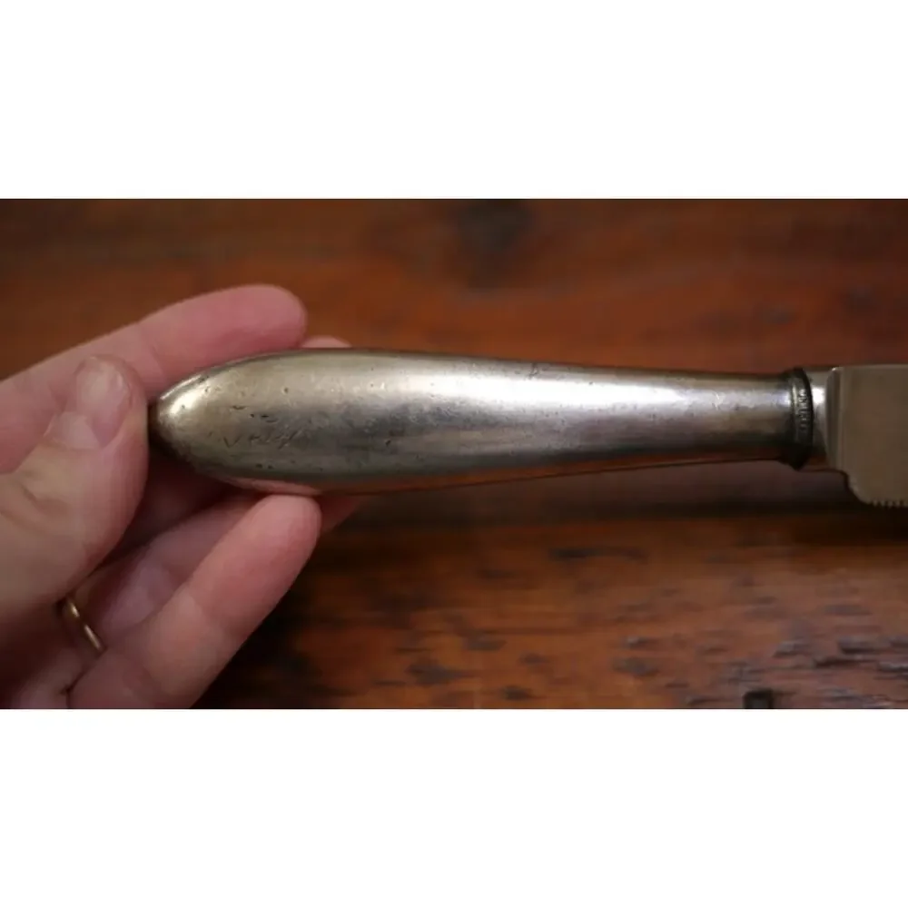 Antique Vtg Sheffield England Stainless & Sterling 925 Silver Wedding Cake Knife